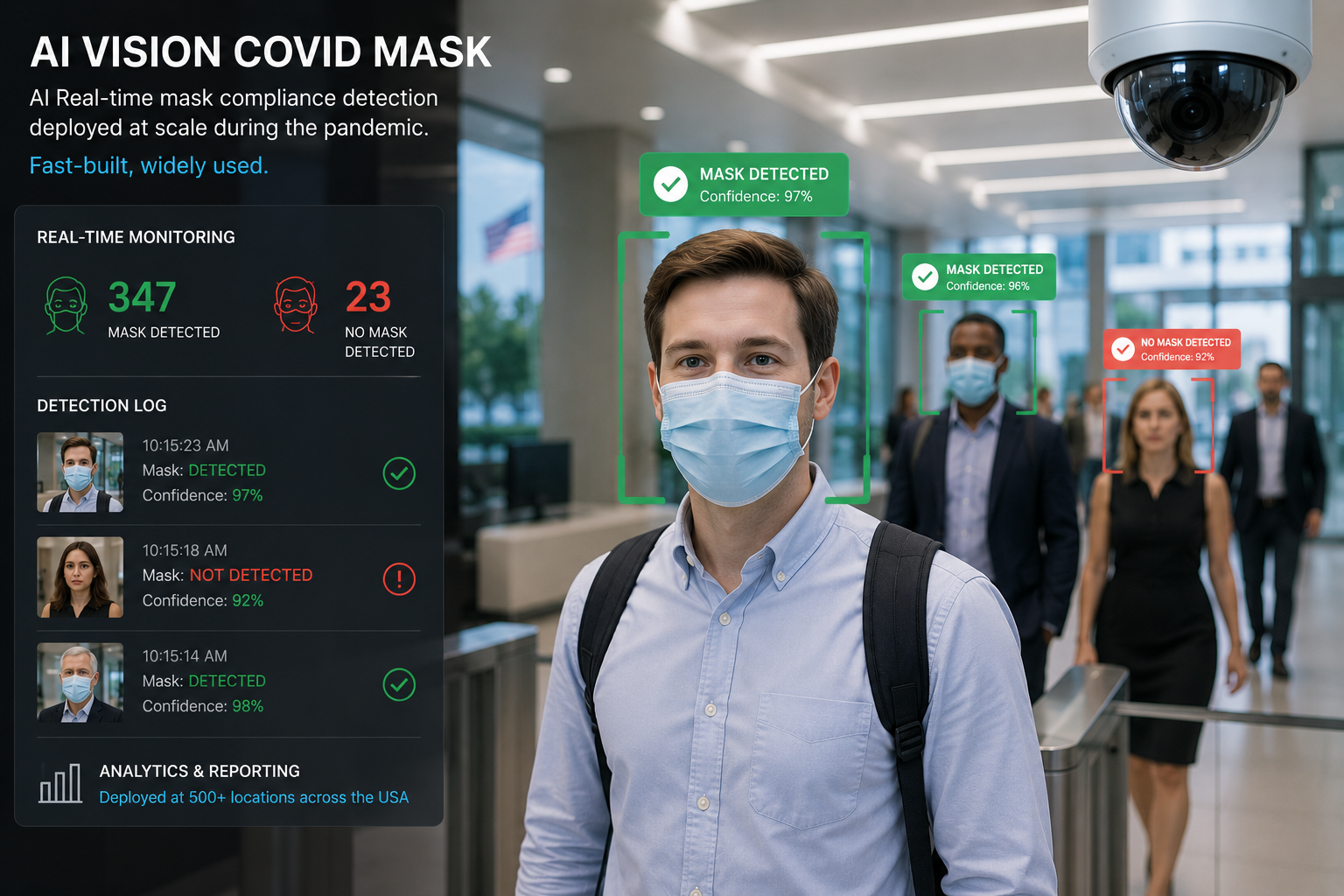 COVID Mask AI detection interface